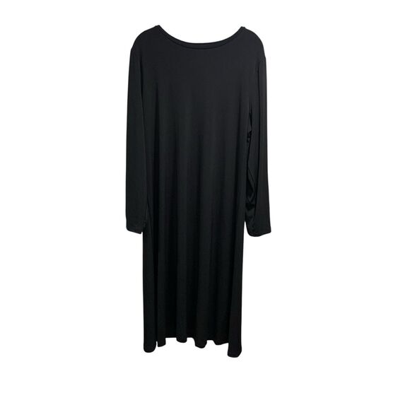 Chicos Womens Black Long Sleeve Midi Dress 16/18 Goth Basic Neutral Minimalist - Picture 1 of 4